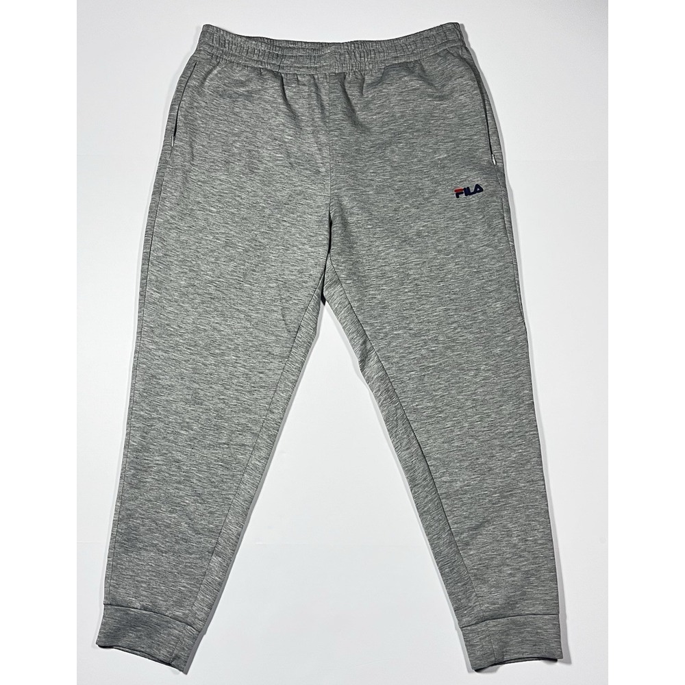 Fila Mens Large Gray Sweatpants Joggers Athletic Outdoors Logo Adult Grey Pants